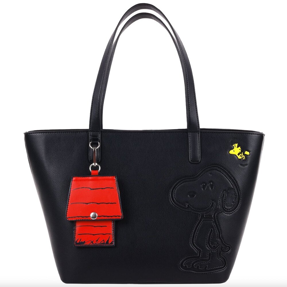 Danielle Nicole Black Tote with Red and Yellow Details